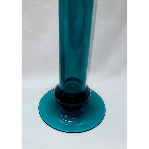 Tall blown glass teal candle holders 14.75" - Picture 6 of 11
